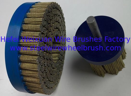 Heavy Duty 150mm Diameter Brass Coated Steel Knotted Wire Disc Brush supplier