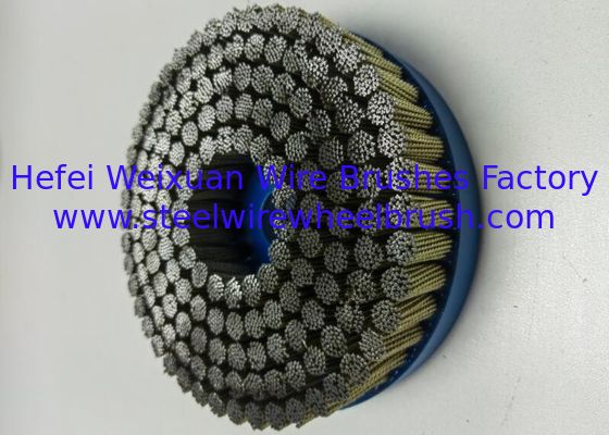 Heavy Duty 150mm Diameter Brass Coated Steel Knotted Wire Disc Brush supplier