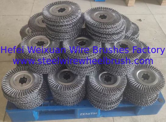 High Resistance 300mm OD Twisted Wire Wheel Brush for Metal Tube Rust Removal supplier