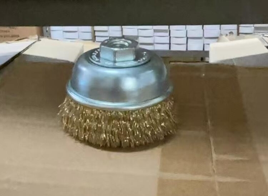 Rotary Silver Color Bowl Crimped Steel Wire Cup Brush 85mm for Cleaning Welds supplier