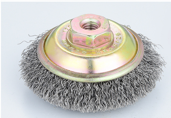 Rotary Silver Color Bowl Crimped Steel Wire Cup Brush 85mm for Cleaning Welds supplier