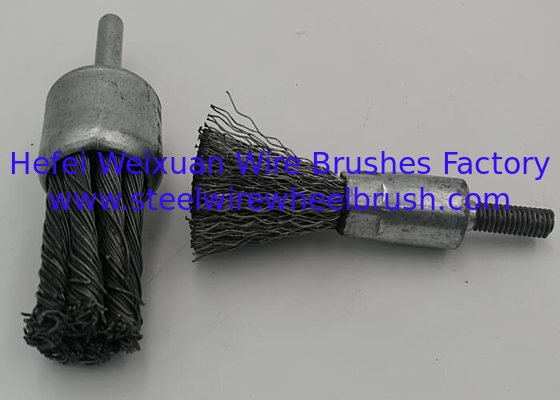 Heavy Duty 19mm OD Screw Shank Steel Wire Crimped End Brush for Paint Removal Tool supplier