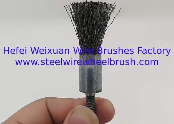 Heavy Duty 19mm OD Screw Shank Steel Wire Crimped End Brush for Paint Removal Tool supplier