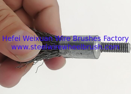 Heavy Duty 19mm OD Screw Shank Steel Wire Crimped End Brush for Paint Removal Tool supplier