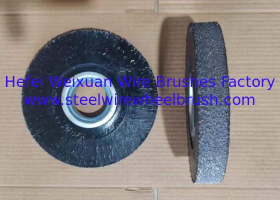 6 Inch Black Color Polyflex Encapsulated Wide Face Crimped Wire Wheel Brush supplier