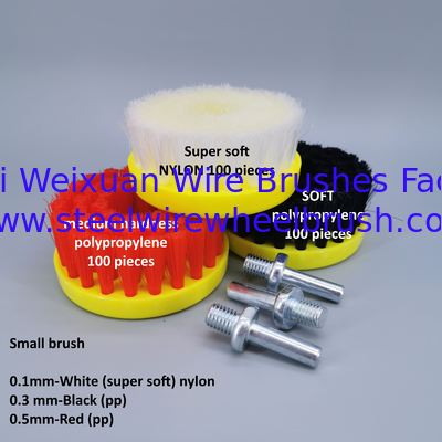 6 Inch Black Color Polyflex Encapsulated Wide Face Crimped Wire Wheel Brush supplier