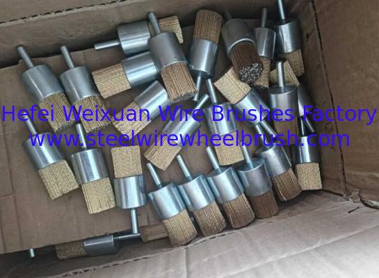 25mm Solid Shank Brass Coated Steel Wire End Brush for Cleaning and Polishing supplier