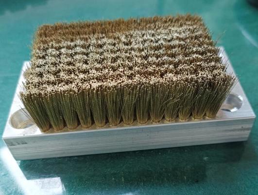 Long Lasting 140mm Length Rectangular Metal Holder Brass Wire Strip Brush for Embossing Roller supplier
