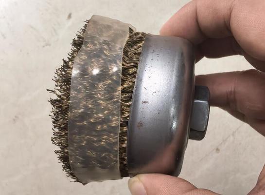 Rotary Silver Cup Crimped Brass Wire Bowl Brush 75mm with Plastic Ring Protection supplier