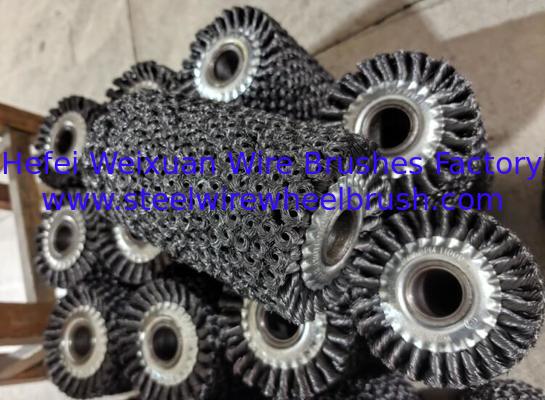 5 Inch OD Multi-Layer Twisted Steel Wire Brush Drum Scarifier for Rust Removal supplier