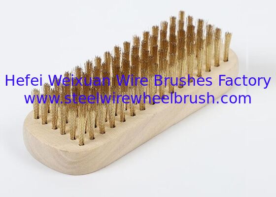 Wood Hand Held Copper Plated Wire Cleaning Brush for Seafood Fish supplier