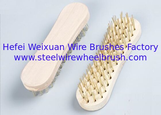 Wood Hand Held Copper Plated Wire Cleaning Brush for Seafood Fish supplier
