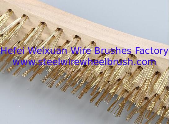 Wood Hand Held Copper Plated Wire Cleaning Brush for Seafood Fish supplier