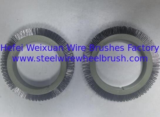 Industrial Stainless Steel Stenter Wheel Brush 190mm for Textile Finishing Machine Cleaning supplier