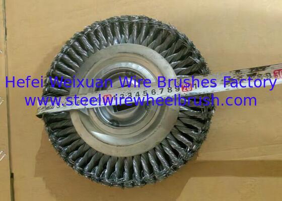 Three Layer Twisted Wire Wheel Brush 10 Inch diameter with Square Hole For Rust Removal supplier