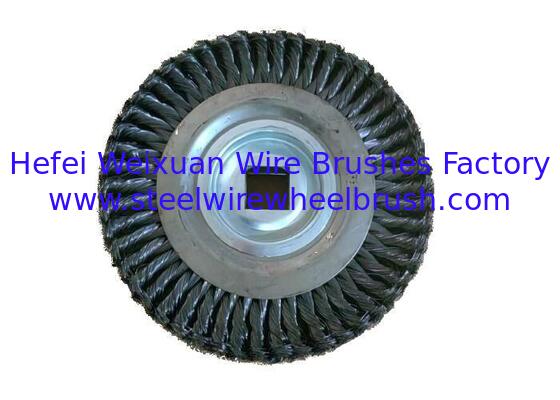 Three Layer Twisted Wire Wheel Brush 10 Inch diameter with Square Hole For Rust Removal supplier