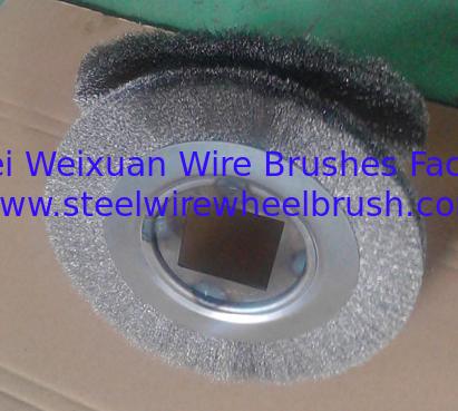 High Density 8 inch Steel Wire Wheel Brush with 40mm Square Inner Hole supplier