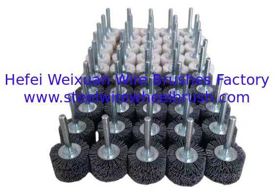 Durable 6 Inch Diameter Power Abrasive Nylon Deburring Brush with Shaft supplier