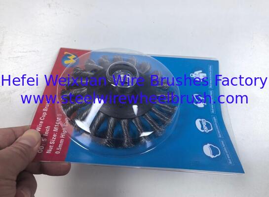 5-Inch Knot Twisted Conical Wire Bevel Wheel Brush with 5/8"-11 Thread for Heavy Duty Weld Slag Rust Paint Removal supplier
