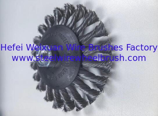 5-Inch Knot Twisted Conical Wire Bevel Wheel Brush with 5/8"-11 Thread for Heavy Duty Weld Slag Rust Paint Removal supplier