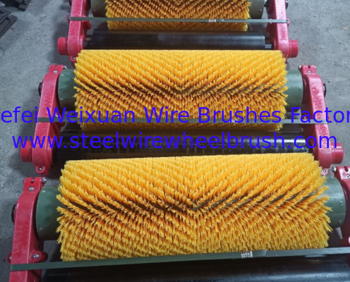 Metal Spindle Nylon Industrial Roller Brush for Solar Panel Cleaning supplier