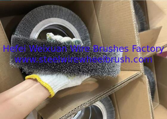 Cylindrical Industrial Tool 12Inch Diameter Crimped Stainless Steel Wire Roller Brush for Removing Heavy Scale supplier