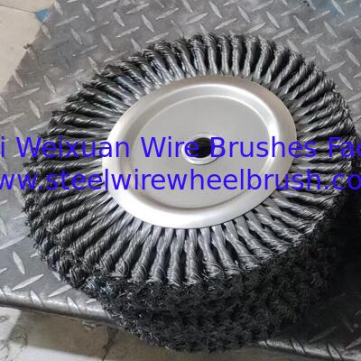 Four Knot Sections Combined 12Inch Diameter Knotted Wire Roller Brush for Wire Descaling supplier