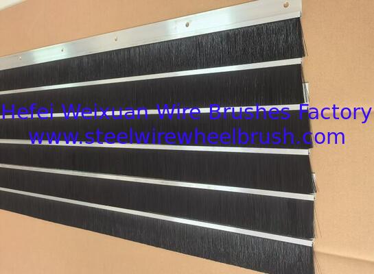 Garage Door Metal Channel Black Color Nylon Bristle Strip Brushes for Dust Containment supplier