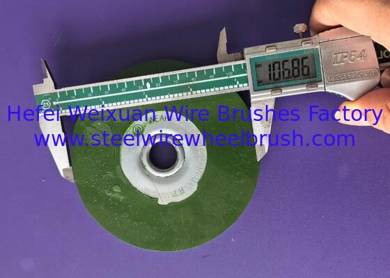 106 MM Encapsulated Wheel Brush with 0.5 Inch Arbor hole for Rust Removal supplier