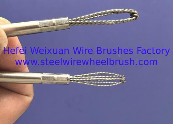 10.5mm Cross Hole Power Deburring Tool Oval Head Knotted Drilling Brush Abrasive Wire Bore Cleaning Brush for CNC Automated supplier