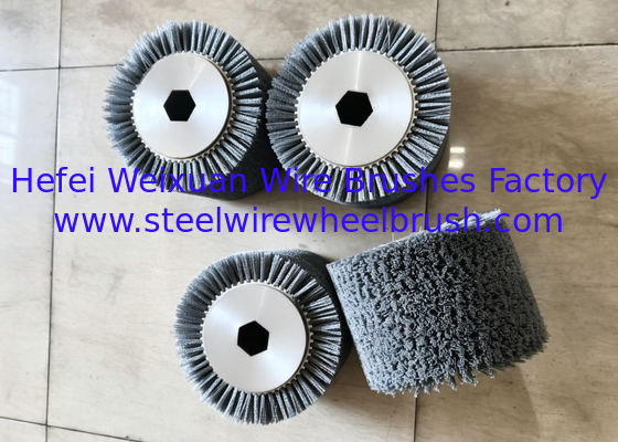 10 Inch Diameter Hard Alloy CBN Tool Edge Passivation Abrasive Wire Roller Brush with Hex Hole supplier
