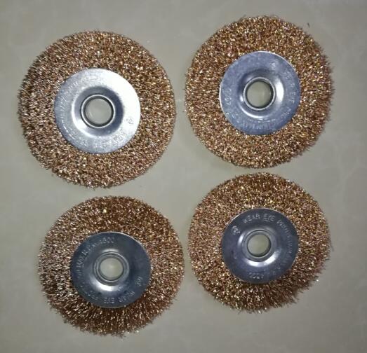 100mm Non Sparking Copper Wire Wheel Brush With 16mm Hole For Rust Removal
