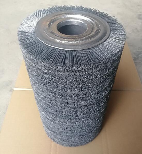 Grit 120 Industrial Roller Brushes Wire Drum Wood Wheel Brush For