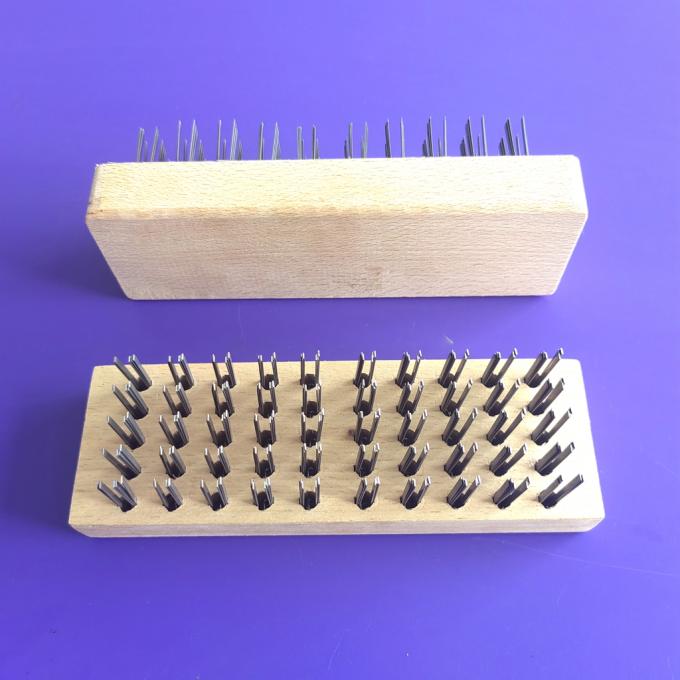 Heavy Duty Angled Flat Steel Wire Cleaning Butcher Wooden Block Wire Brush